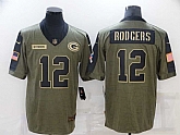 Nike Packers 12 Aaron Rodgers Olive 2021 Salute To Service Limited Jersey Dzhi,baseball caps,new era cap wholesale,wholesale hats